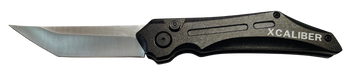 Xcaliber Knife Company  Switch Blade  3.50" Folding Tanto Plain Stainless D2 Steel Blade, 4.75" Black Aluminum Handle                                                                                   