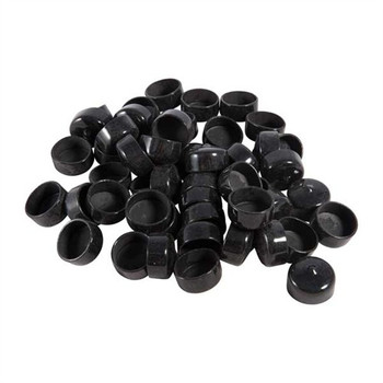 1'' (2.5CM) BLACK VINYL TUBE CAP 50 PACK