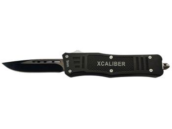 Xcaliber Knife Company 9mm Medium 3.25" OTF Drop Point 440C SS Blade, 4.64" Steel Handle