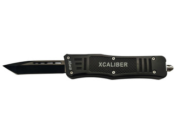 Xcaliber Knife Company 45 ACP 3.25" OTF Tanto Plain Black 440C SS Blade, 4.64" Steel Handle