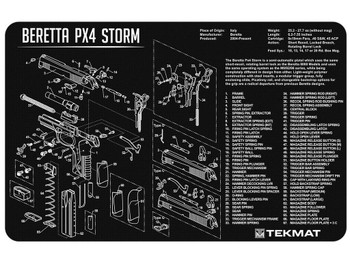 TekMat TEKR17BERPX4 Beretta Px4 Storm Cleaning Mat Black/White Rubber 11"x17" Beretta PX4 Storm Diagram