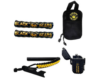 Black Beard Fire Starters SKB Ultimate Fire Kit Black Includes Ferro Rod/Plasma Arc Lighter/Organizer Case/Fire Starters/Decal