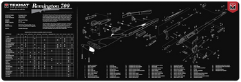 TekMat TEKR36REM700 Remington 700 Cleaning Mat Black/White Rubber 12"x36" Remington 700 Parts Diagram                                                                                                   