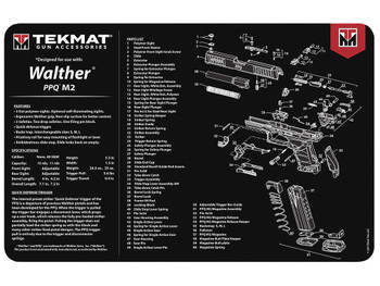 TekMat TEKR17WALPPQM2 Walther PPQ MOD 2 Cleaning Mat Black/White Rubber 11"x17" Walther PPQ MOD 2 Parts Diagram