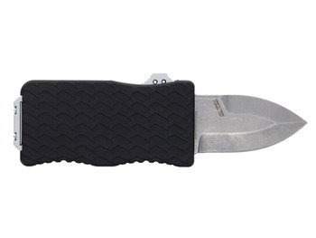 Schrade 1135969 Uproar Automatic Mini 1.90" OTF Dagger Plain Satin D2 Steel Blade, Black Textured Aluminum Handle
