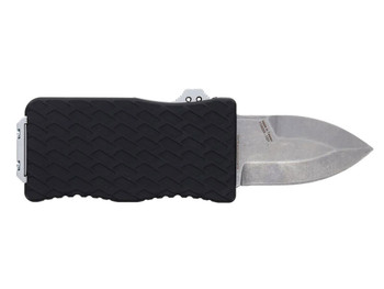 Schrade 1135969 Uproar Automatic Mini 1.90" OTF Dagger Plain Satin D2 Steel Blade, Black Textured Aluminum Handle