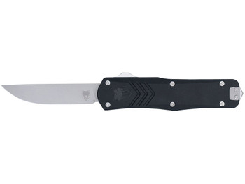 CobraTec Knives MBLKFSXGEN3DNS FS-X Gen III Medium 3" OTF Drop Point Plain Stonewashed D2 Steel Blade, 4.68" Aluminum Handle