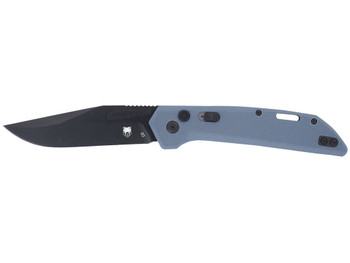 CobraTec Knives CTNAJSLGRY Naja 3.50" Folding Plain Black Powder Coated D2 Steel Blade, 4.75" Slate Gray G10 Scales Handle