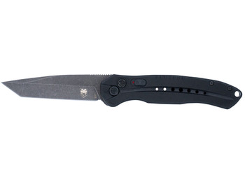 CobraTec Knives BLKDIABLOTNS Diablo Automatic 3.50" Folding Plain Black Stonewashed D2 Steel Blade, 4.75" Black G10 Handle