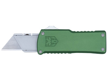 CobraTec Knives CTOTFUTODG Utility OTF Plain Aluminum Blade, 3.38" OD Green Aluminum Handle