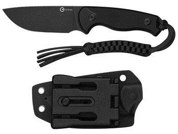 Civivi Knives C23094-1 Timberbark 3.20" Fixed Drop Point Plain Black Stonewashed 14C28N Steel Blade, 3.69" Black Textured G10 Handle