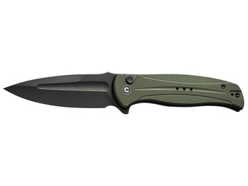 Civivi Knives C23053-2 Incindie 3.48" Folding Spear Point Plain Black Stonewashed 14C28N Steel Blade, OD Green Textured G10 Handle