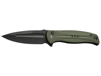 Civivi Knives C23053-2 Incindie 3.48" Folding Spear Point Plain Black Stonewashed 14C28N Steel Blade, OD Green Textured G10 Handle
