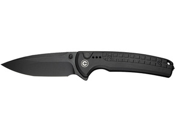 Civivi Knives C22025D-1 Sentinel Strike II 3.70" Folding Plain Black Stonewashed Nitro-V Steel Blade, Black Textured FRN Handle