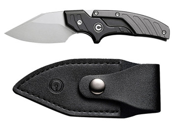 Civivi Knives C21036-3 Typhoeus 2.27" Adjustable Fixed Stonewashed Plain 14C28N Steel Blade, 3.98" Black/Gray Textured Aluminum Handle