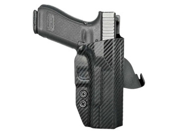 Rounded Gear GLK172231CFRHOWBPDL Paddle Holster OWB Black Carbon Fiber Kydex Fits Glock 17 Right Hand