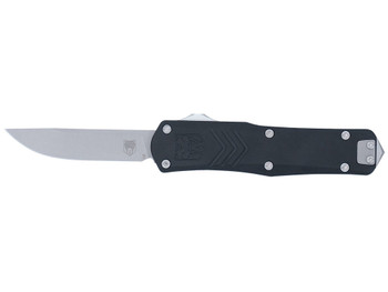 CobraTec Knives SBLKFSXGEN3DNS FS-X Gen III Small 2.75" OTF Drop Point Plain Stonewashed D2 Steel Blade, 3.88" Aluminum Handle