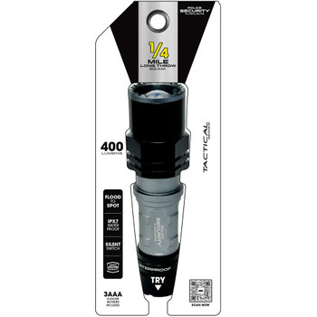Police Security Long Throw Flashlight 400 Lumen 1/4 mile beam