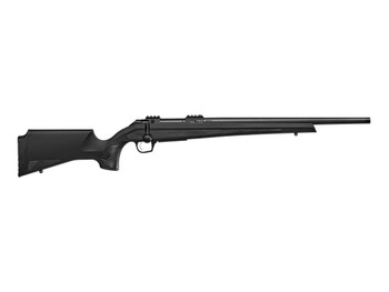 CZ-USA 07421 600+ Alpha 223 Rem 5+1 24" Black Nitride Threaded Barrel, Black Nitride Aluminum Receiver w/Weaver Rail, Black Soft Touch Fixed Polymer Stock