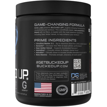 Bucked Up Pre-Workout Blue Raz 30 Serving Tub