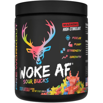 Bucked Up Woke AF Pre-Workout Sour Bucks 30 Serving Tub