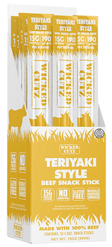 Wicked Cutz WCBS12TY Teriyaki Beef Sticks 12 Pack                                                                                                                                                       