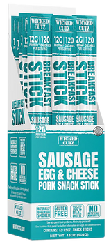 Wicked Cutz WCBR12SEC Sausage Egg & Cheese Breakfast Sticks  12 Pack                                                                                                                                    