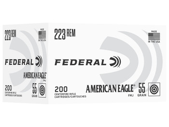 Federal AE223C American Eagle 223Rem 55gr Full Metal Jacket 200 Per Box/5 Case