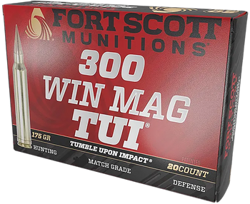 Fort Scott Munitions 300WM-175-SCV2 Tumble Upon Impact (TUI)  300WM 175gr Solid Copper Spun 20 Per Box/10 Case                                                                                          