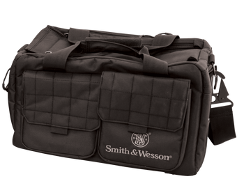 M&P Accessories 110013 Recruit  Black Nylon Two Interior Pockets & Magazine Pouches Large Exterior Pockets Rubber Foot Skids Includes Padded Carrying Strap                                             