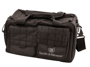 M&P Accessories 110013 Recruit Black Nylon Two Interior Pockets & Magazine Pouches Large Exterior Pockets Rubber Foot Skids Includes Padded Carrying Strap