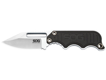 S.O.G SOG-NB1002-C Instinct Mini 1.90" Fixed Clip Point Plain Satin Polished 5Cr15MoV SS Blade Black/Silver G10/SS Handle Includes Lanyard/Sheath