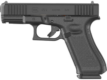 Glock PV4550201 G45 V Crossover 9mm Luger 10+1 4.02" Black GMB Barrel, Black nDLC Steel Serrated Slide, Black Polymer Frame w/Accessory Rail, Textured polymer Grip, Ambidextrous