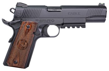 Iver Johnson Arms EAGLELRG2 Eagle Gen2 LR Government 45 ACP 8+1 5" Overall Black QPQ Crowned Barrel, Steel Serrated Slide & Frame w/Beavertail, Dymondwood Engraved w/Logo Grip                         