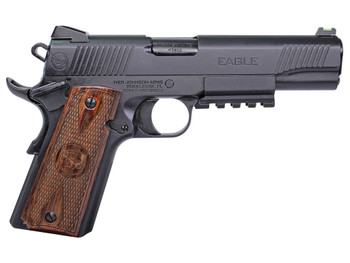 Iver Johnson Arms EAGLELRG2 Eagle Gen2 LR Government 45 ACP 8+1 5" Overall Black QPQ Crowned Barrel, Steel Serrated Slide & Frame w/Beavertail, Dymondwood Engraved w/Logo Grip