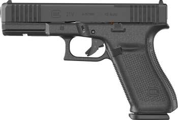 Glock UV2150201MOS G21 V MOS Full Size 45 ACP 10+1 4.61" Black GMB Barrel, Black nDLC Steel Optic Ready/Serrated Slide, Black Polymer Frame w/Accessory Rail, Textured Polymer Grip, Ambidextrous       