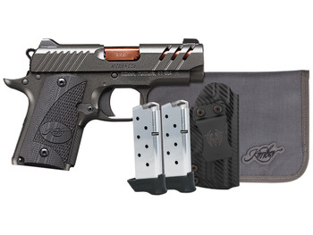 Kimber Mfg, Inc 3300254 Micro 9 Bundle 7+1 3.15" Rose Copper TiN Match Grade Barrel, KimPro II Gray Lightening Cut/Serrated Stainless Steel Slide, Kimpro II Gray Aluminum Frame, Black G10 Grip