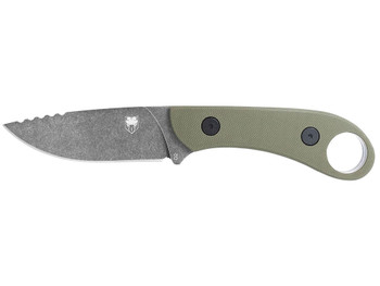 CobraTec Knives SD2DNSODGGEN2 Skinner Gen II 3.50" Fixed Plain Stonewashed D2 Steel Blade, 4.31" OD Green Textured G10 Scales Handle w/Finger Ring