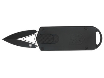 CobraTec Knives CTASPBLK ASP 1.94" OTF Dagger Plain D2 Steel Blade, 3.31" Black Aluminum Handle
