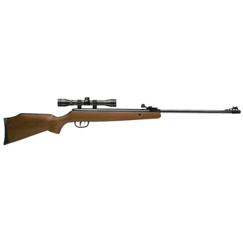 Crosman CO1K77X Optimus Air Rifle Spring Piston 177 1rd Shot Black Black Receiver Hardwood Scope 4x32mm UPC: 028478134584