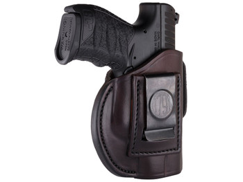 1791 Gunleather 4WH3SBRR 4-Way IWB/OWB Size 03 Signature Brown Leather Belt Clip Compatible w/Glock 26/Ruger LC9/S&W M&P Shield/2.0 9/40 Right Hand
