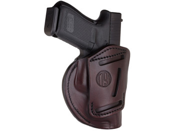 1791 Gunleather 4WH5SBRR 4-Way IWB/OWB 05 Signature Brown Leather Belt Clip Fits S&W M&P/Springfield XD/Glock 17/HK VP9