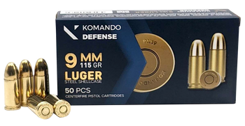 Dickinson LLC BRASS/STL9mm Luger 115gr Full Metal Jacket 50 Per Box/20 Case                                                                                                                             
