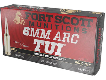Fort Scott Munitions 6ARC-090-SCV2 Tumble Upon Impact (TUI) 6ARC 90gr Solid Copper Spun 20 Per Box/10 Case