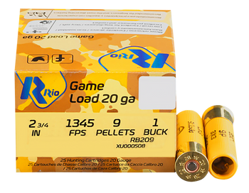 Rio Ammunition RB209 Royal Buck  20Gauge 2.75" 1 1/8oz 1Buck Shot 25 Per Box/10 Case                                                                                                                    
