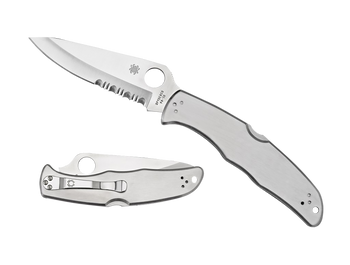 Spyderco C10PS Endura 4  3.85" Folding Plain Satin VG-10 SS Blade/Satin Stainless Steel Handle Includes Pocket Clip                                                                                     