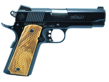 TriStar 85624 American Classic Commander 1911 9mm Luger 9+1 4.25" Stainless Steel Barrel, Blued Steel Serrated Slide, Blued Steel Frame w/Beavertail, Wood Grip, Right Hand