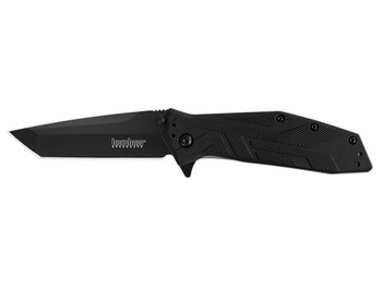 Kershaw 1990 Brawler 3" Folding Tanto Plain Black Oxide 8Cr13MoV SS Blade Black Glass-Filled Nylon Handle Includes Pocket Clip