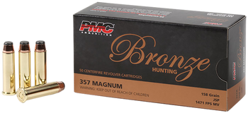 PMC 357A Bronze  357Mag 158gr Jacketed Soft Point 50 Per Box/20 Case                                                                                                                                    