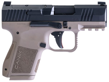 Canik HG7620BDN MC9  9mm Luger 12+1/15+1 3.18" Black Barrel, Black Optic Ready/Serrated Slide, Flat Dark Earth Polymer Frame w/Picatinny Rail, Texture Flat Dark Earth Polymer Grips                    